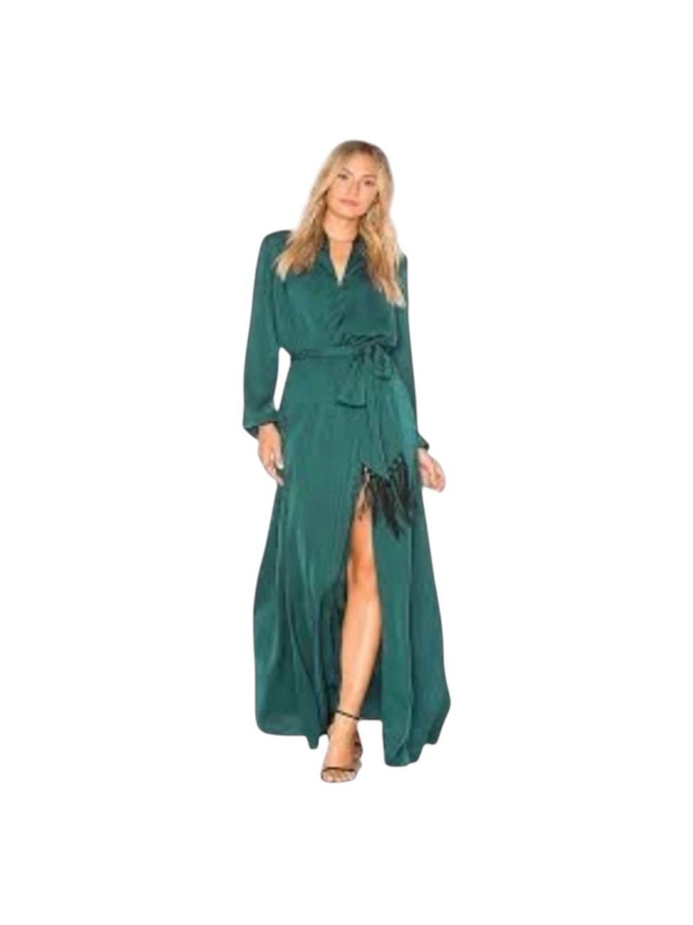 Anthropology The Jetset Diaries Emerald green  long sleeves maxi dress medium